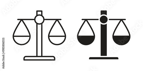 Scale icon design, logo, app, template set. Black icons