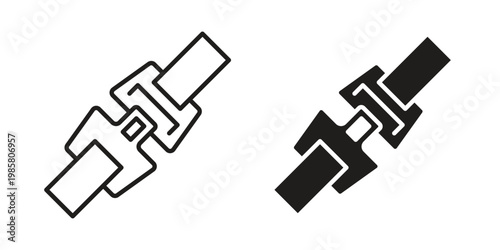 Seat Belt icon design, logo, app, template set. Black icons