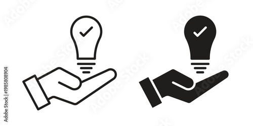 Solution icon design, logo, app, template set. Black icons