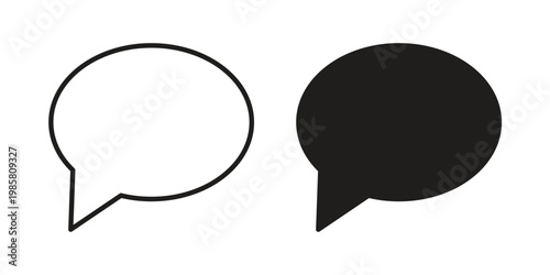 Speech bubble icon design, logo, app, template set. Black icons