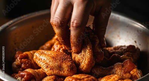 Seasoning Chicken Wings for Delicious Meal Preparation.