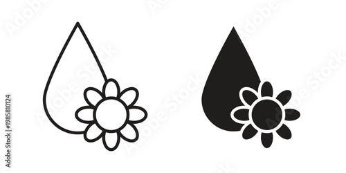 Sunflower oil icon design, logo, app, template set. Black icons