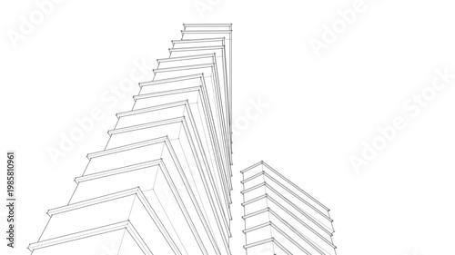 abstract architecture city 3d rendering	
