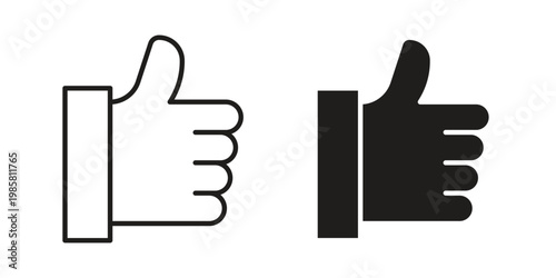 Thumb icon design, logo, app, template set. Black icons