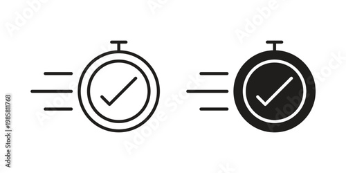 Time fast icon design, logo, app, template set. Black icons