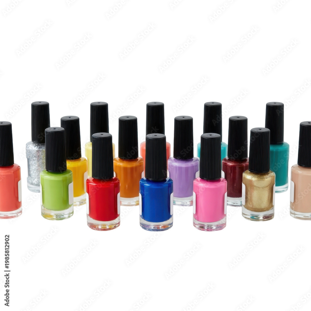 Obraz premium Collection of colorful nail polish bottles