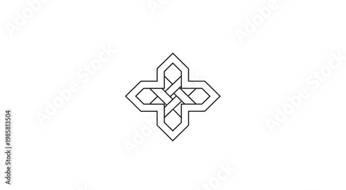 The intricate Celtic knot design features interconnected geometric shapes forming a cross.
