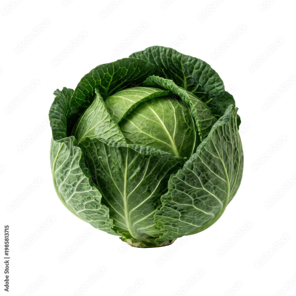 Fototapeta premium Fresh whole green cabbage head