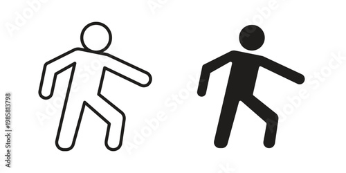 Walk icon design, logo, app, template set. Black icons