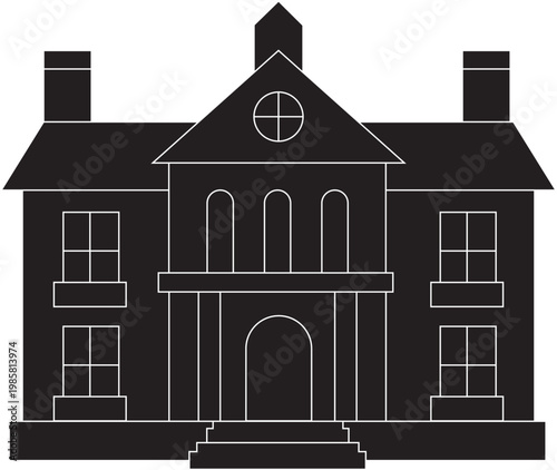 vector illustration of old house