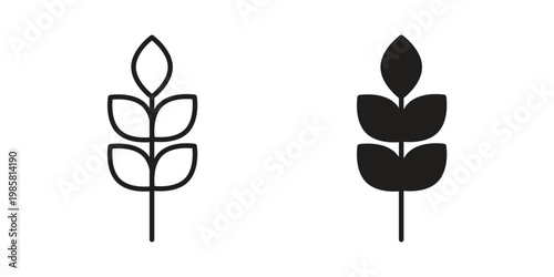 Wheat icon design, logo, app, template set. Black icons