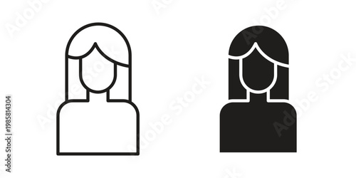 Woman icon design, logo, app, template set. Black icons