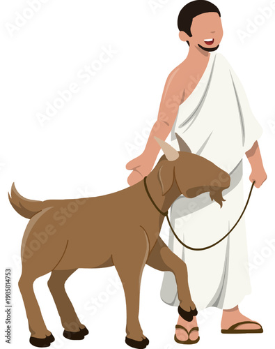 Man in Ihram with Goat