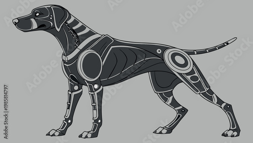 Robotic animal collection featuring mechanical dog, cat, insect, and bird, concept of artificial intelligence and futuristic technology.