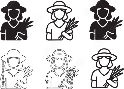 Isolated Rural Lifestyle Women Illustration, Rural Lifestyle Women Illustration icon, countryside life concept, rural culture design, women daily life banner, village living awareness