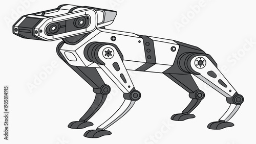 Robotic animal collection featuring mechanical dog, cat, insect, and bird, concept of artificial intelligence and futuristic technology.