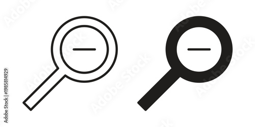 Zoom out icon design, logo, app, template set. Black icons