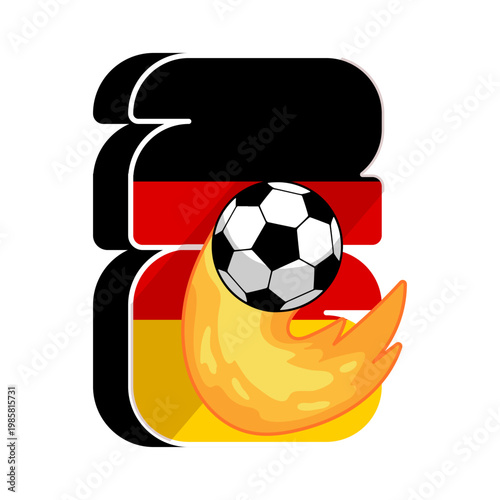 German flag and soccer ball, perfect for sports blogs, football events, patriotic designs, and national themes.
