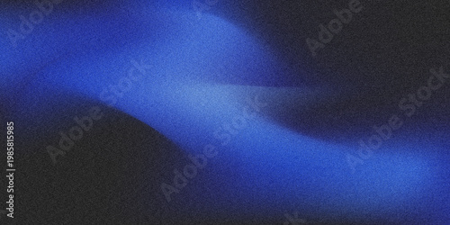 Abstract blue neon gradient wave with soft glowing light flow on dark background, futuristic fluid motion backdrop for modern digital design, minimal artistic composition and technology visuals