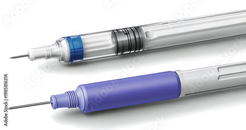 two images of a color plastic insulin autoinjector medical device