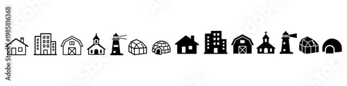 Various Building Icons Collection