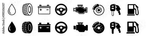 Car Parts Icons Collection
