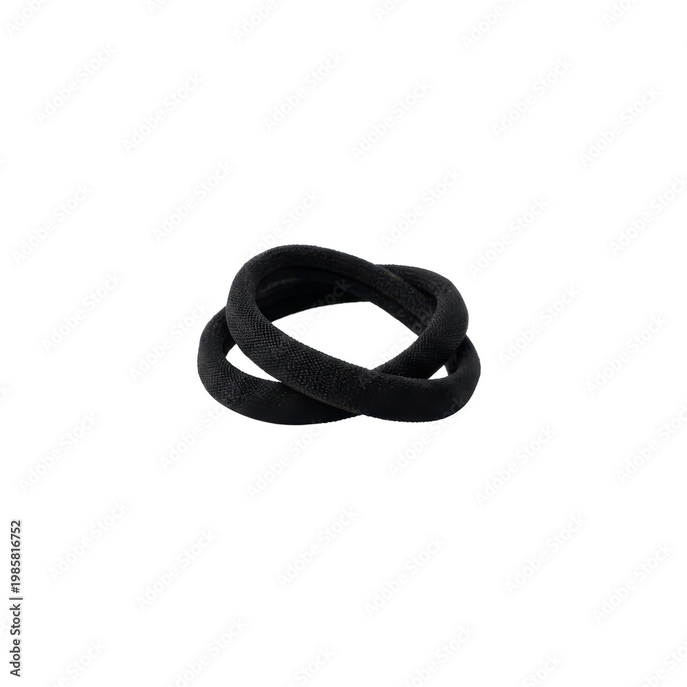 Naklejka premium Black fabric hair tie knot