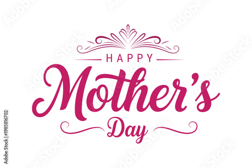 Happy Mother’s Day Typography Design – Elegant Hand Lettering Greeting Vector