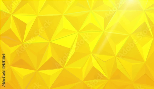 A vibrant, geometric composition showcases intricate triangular patterns in radiant yellow hues, creating a stunning visual display. 