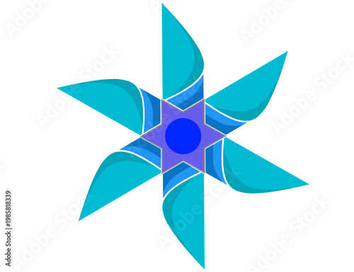 vector illustration of a windmill generating electricity
