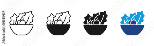 Green Salad icon set multiple style collection