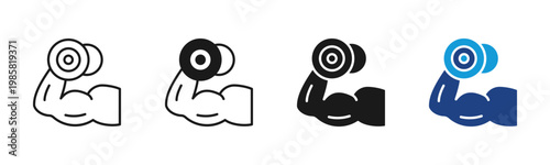 Gym Training icon set multiple style collection