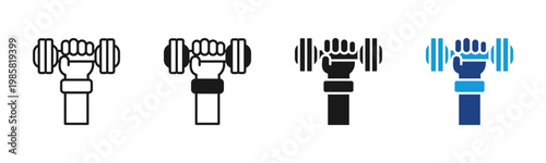 Fitness Workout icon set multiple style collection
