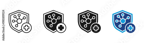 Immune Support icon set multiple style collection