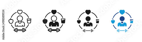 Healthy Lifestyle icon set multiple style collection