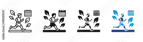 Wellness Routine icon set multiple style collection