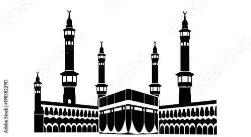 Sacred Kaaba in Mecca, Islamic Holy Site, Pilgrimage Destination