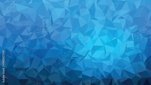 Abstract blue geometric background with triangle pattern and crystal style texture