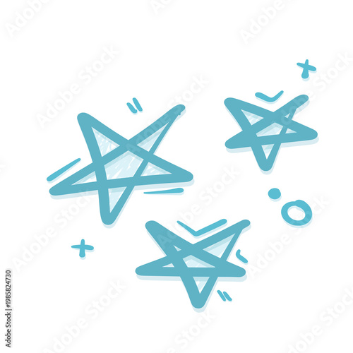 Tableau sur toile Aqua twinkle stars in energetic sketch formation