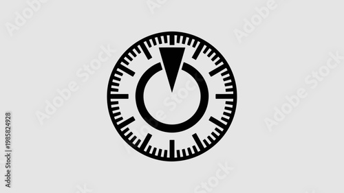 Geometric secure lock dial icon with tick marks - for data protection content