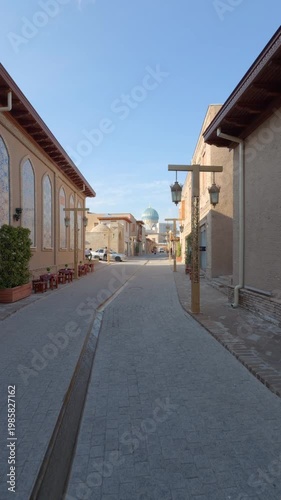 Old City Street in Tashkent with Traditional Architecture View
