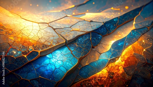 Cracked Luminous Surface with Blended Textures – Emotional Abstract Background