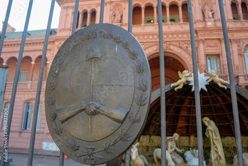 christmas decoration nativity outside buenos aires casa rosada presidential palace