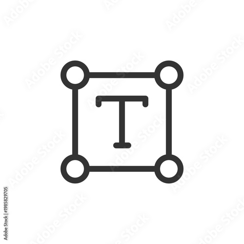 Text pixel perfect linear ui icon. Type characters over image. Font and size. Photo editor. GUI, UX design. Outline isolated user interface element for app and web. Editable stroke. Arial font used