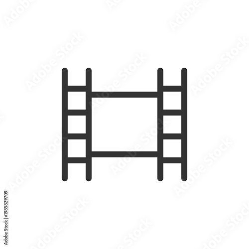Footage pixel perfect linear ui icon. Cinematography. Movie production. Analog recorder. GUI, UX design. Outline isolated user interface element for app and web. Editable stroke. Arial font used