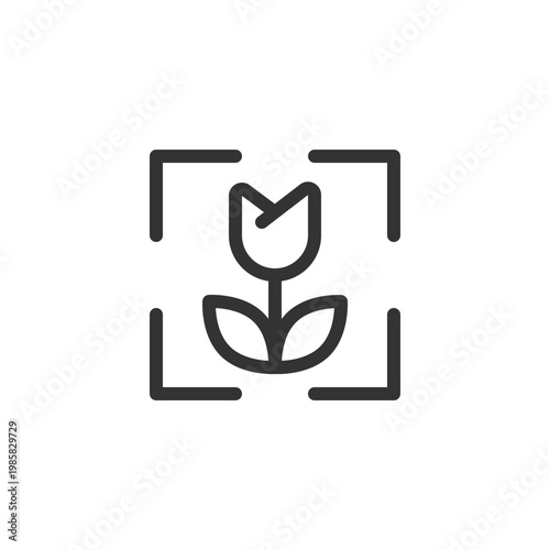 Macro photo mode pixel perfect linear ui icon. Extreme close up picture. Editor tool. GUI, UX design. Outline isolated user interface element for app and web. Editable stroke. Arial font used