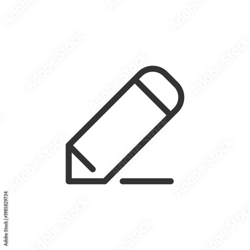 Pencil pixel perfect linear ui icon. Drawing lines. Photo decoration. Photography editor. GUI, UX design. Outline isolated user interface element for app and web. Editable stroke. Arial font used