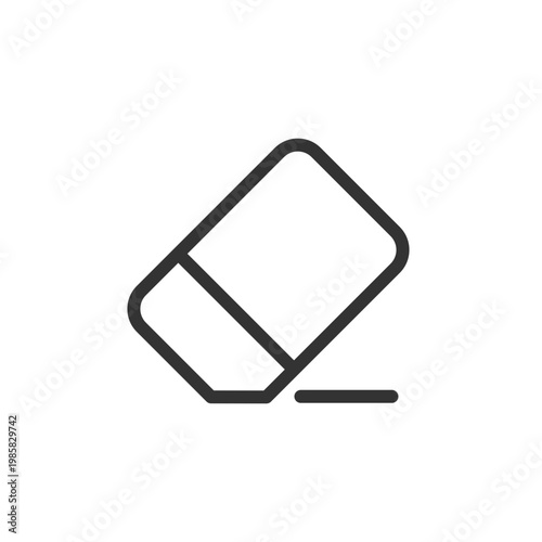 Eraser pixel perfect linear ui icon. Remove image part. Picture, video repair. Photo editor. GUI, UX design. Outline isolated user interface element for app and web. Editable stroke. Arial font used
