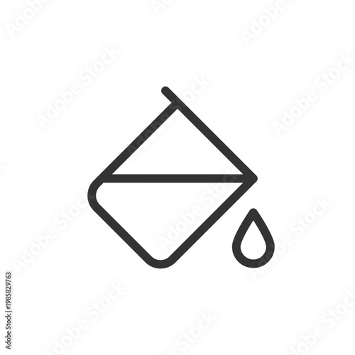 Paint bucket tool pixel perfect linear ui icon. Colour replacement. Fill area with color. GUI, UX design. Outline isolated user interface element for app and web. Editable stroke. Arial font used