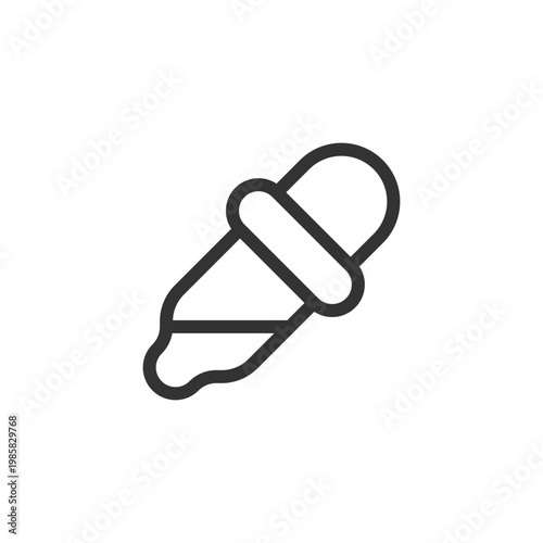 Eyedropper pixel perfect linear ui icon. Colour sample. Photo editor. Photography retouch. GUI, UX design. Outline isolated user interface element for app and web. Editable stroke. Arial font used